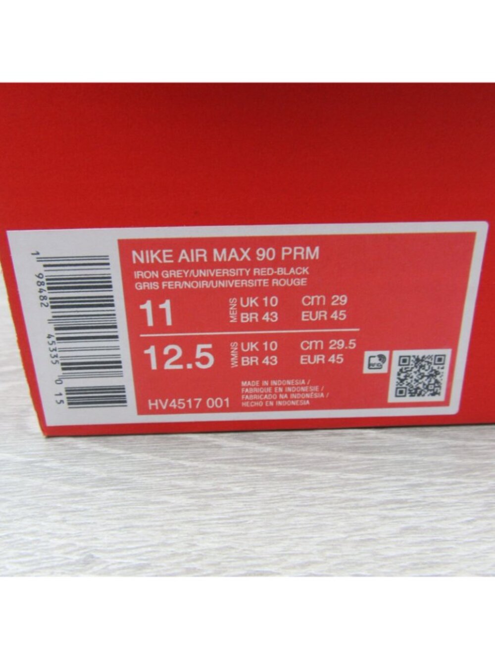 Nike Air Max 90 Premium Men's Size 11 Iron Grey Red Shoes NEW - Picture 13 of 16